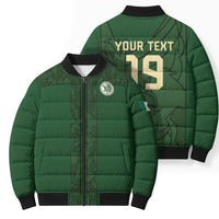 Mis Raices Mexico Football Custom Bomber Puffer Jacket Aztec Calendar Line Art