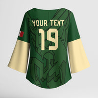 Mis Raices Mexico Football Custom Kimono Sleeve Blouse Aztec Calendar Line Art