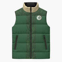 Mis Raices Mexico Football Custom Sleeveless Puffer Jacket Aztec Calendar Line Art