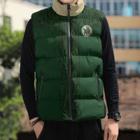 Mis Raices Mexico Football Custom Sleeveless Puffer Jacket Aztec Calendar Line Art