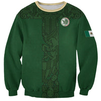 Mis Raices Mexico Football Custom Sweatshirt Aztec Calendar Line Art