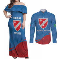 Personalized Italy Molise Couples Matching Off Shoulder Maxi Dress and Long Sleeve Button Shirt Flag Style LT19