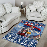 Serbia Christmas Wolf Area Rug Vuk Serbian Mascot - Wonder Print Shop