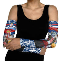 Serbia Christmas Wolf Arm Sleeves Vuk Serbian Mascot - Wonder Print Shop