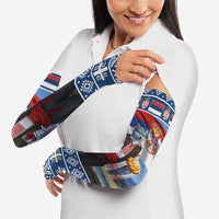 Serbia Christmas Wolf Arm Sleeves Vuk Serbian Mascot - Wonder Print Shop
