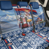 Serbia Christmas Wolf Back Car Seat Cover Vuk Serbian Mascot - Wonder Print Shop