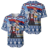 Serbia Christmas Wolf Baseball Jersey Vuk Serbian Mascot - Wonder Print Shop
