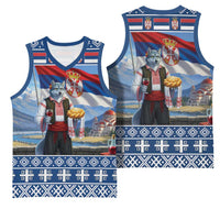 Serbia Christmas Wolf Basketball Jersey Vuk Serbian Mascot - Wonder Print Shop