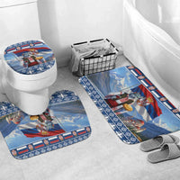 Serbia Christmas Wolf Bathroom Set Vuk Serbian Mascot - Wonder Print Shop