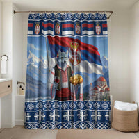 Serbia Christmas Wolf Bathroom Set Vuk Serbian Mascot - Wonder Print Shop