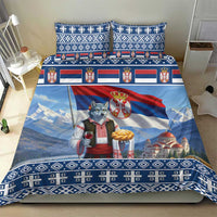 Serbia Christmas Wolf Bedding Set Vuk Serbian Mascot - Wonder Print Shop