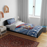 Serbia Christmas Wolf Bedding Set Vuk Serbian Mascot - Wonder Print Shop