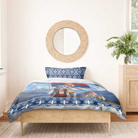 Serbia Christmas Wolf Bedding Set Vuk Serbian Mascot - Wonder Print Shop