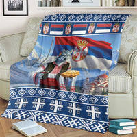 Serbia Christmas Wolf Blanket Vuk Serbian Mascot - Wonder Print Shop