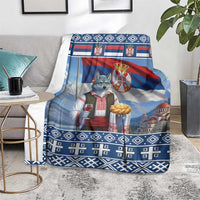 Serbia Christmas Wolf Blanket Vuk Serbian Mascot - Wonder Print Shop