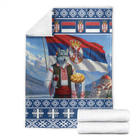 Serbia Christmas Wolf Blanket Vuk Serbian Mascot - Wonder Print Shop