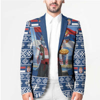 Serbia Christmas Wolf Blazer Vuk Serbian Mascot - Wonder Print Shop