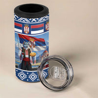 Serbia Christmas Wolf 4 in 1 Can Cooler Tumbler Vuk Serbian Mascot - Wonder Print Shop