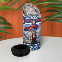 Serbia Christmas Wolf 4 in 1 Can Cooler Tumbler Vuk Serbian Mascot - Wonder Print Shop