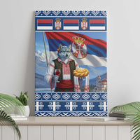 Serbia Christmas Wolf Canvas Wall Art Vuk Serbian Mascot - Wonder Print Shop