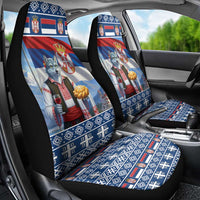 Serbia Christmas Wolf Car Seat Cover Vuk Serbian Mascot - Wonder Print Shop