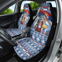 Serbia Christmas Wolf Car Seat Cover Vuk Serbian Mascot - Wonder Print Shop