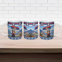 Serbia Christmas Wolf Ceramic Mug Vuk Serbian Mascot - Wonder Print Shop