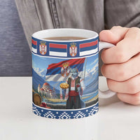 Serbia Christmas Wolf Ceramic Mug Vuk Serbian Mascot - Wonder Print Shop