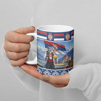 Serbia Christmas Wolf Ceramic Mug Vuk Serbian Mascot - Wonder Print Shop