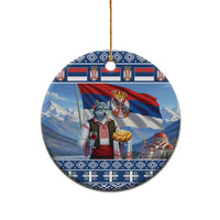 Serbia Christmas Wolf Ceramic Ornament Vuk Serbian Mascot - Wonder Print Shop