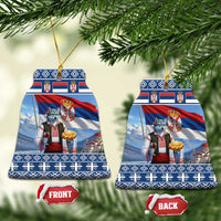 Serbia Christmas Wolf Ceramic Ornament Vuk Serbian Mascot - Wonder Print Shop