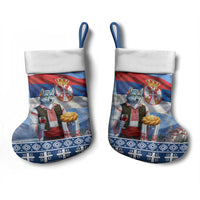Serbia Christmas Wolf Christmas Stocking Vuk Serbian Mascot - Wonder Print Shop