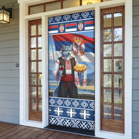 Serbia Christmas Wolf Door Cover Vuk Serbian Mascot - Wonder Print Shop