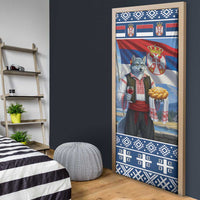 Serbia Christmas Wolf Door Cover Vuk Serbian Mascot - Wonder Print Shop