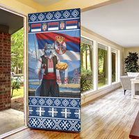 Serbia Christmas Wolf Door Cover Vuk Serbian Mascot - Wonder Print Shop