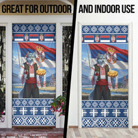 Serbia Christmas Wolf Door Cover Vuk Serbian Mascot - Wonder Print Shop