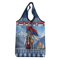 Serbia Christmas Wolf Grocery Bag Vuk Serbian Mascot - Wonder Print Shop