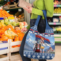 Serbia Christmas Wolf Grocery Bag Vuk Serbian Mascot - Wonder Print Shop