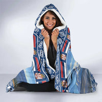 Serbia Christmas Wolf Hooded Blanket Vuk Serbian Mascot - Wonder Print Shop
