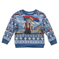 Serbia Christmas Wolf Kid Ugly Christmas Sweater Vuk Serbian Mascot - Wonder Print Shop