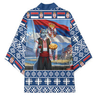 Serbia Christmas Wolf Kimono Vuk Serbian Mascot - Wonder Print Shop
