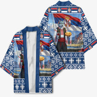 Serbia Christmas Wolf Kimono Vuk Serbian Mascot - Wonder Print Shop
