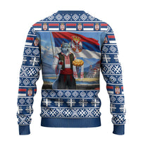 Serbia Christmas Wolf Ugly Christmas Sweater Vuk Serbian Mascot - Wonder Print Shop
