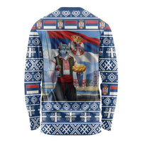 Serbia Christmas Wolf Long Sleeve Shirt Vuk Serbian Mascot - Wonder Print Shop