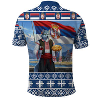 Serbia Christmas Wolf Polo Shirt Vuk Serbian Mascot - Wonder Print Shop