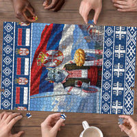 Serbia Christmas Wolf Puzzle Vuk Serbian Mascot - Wonder Print Shop