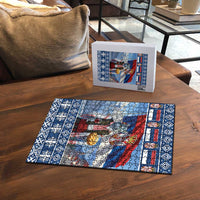 Serbia Christmas Wolf Puzzle Vuk Serbian Mascot - Wonder Print Shop