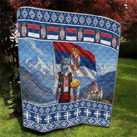 Serbia Christmas Wolf Quilt Vuk Serbian Mascot - Wonder Print Shop