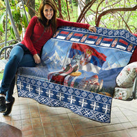 Serbia Christmas Wolf Quilt Vuk Serbian Mascot - Wonder Print Shop