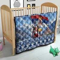 Serbia Christmas Wolf Quilt Vuk Serbian Mascot - Wonder Print Shop